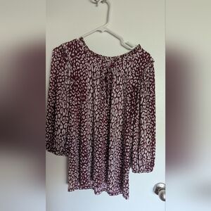 Michael Kors Burgandy Print Women's Too Size Medium